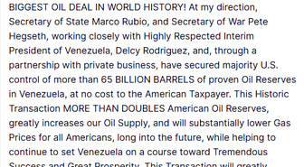Trump: Venezuela ile dünya tarihinin en büyük petrol anlaşmasına vardık