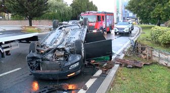 Ataşehir'de Kaygan Yolda Takla: 2 Yaralı