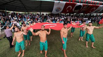 73. Zengibar Güreşleri'nde Başpehlivan Feyzullah Aktürk