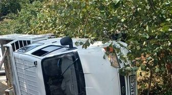 Fındık işçilerini taşıyan kamyonet devrildi: 14 yaralı