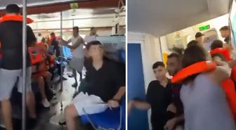 Girne açıklarında batan gemideki son anlar kamerada