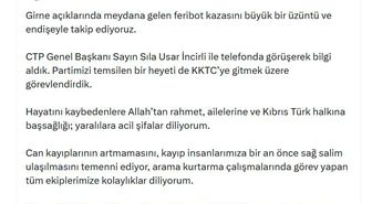 Özgür Özel'den Girne açıklarındaki feribot kazasına ilişkin taziye ve destek mesajı