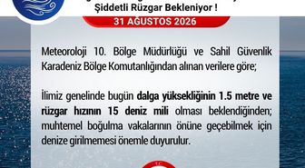 Samsun'da Dalga Uyarısı: Denize Girmeyin