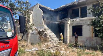 Antakya'da Metruk Binada Yangın