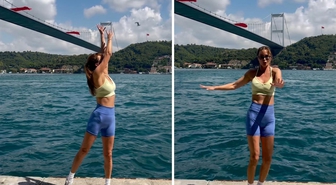 Ebru Şallı Boğaz manzarasına karşı Tai Chi yaptı! Gören hayran kaldı
