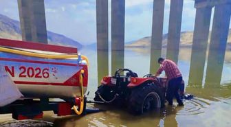 Hasankeyf'te Traktör Baraja Gömüldü