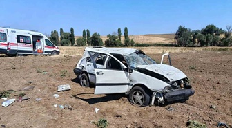Keskin'de Takla Atan Otomobilde 2 Yaralı