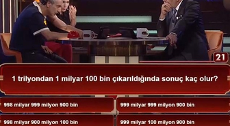 1 trilyondan 1 milyar 100 bin çıkarıldığında sonuç kaç olur?