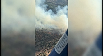 Çine'de Orman Yangınına Havadan ve Karadan Müdahale