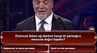 Örümcek Adam ağ atarken hangi iki parmağını avucuna doğru kapatır?