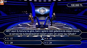 4857 sayılı İş Kanunu'na göre, kadın işçilerin tekil gebeliklerde doğum öncesi ve sonrasında kullanabilecekleri toplam analık izni süresi kaç haftadır