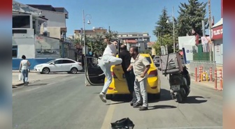 Malatya'da trafikte taksi şoförü ile motokurye kavgası kamerada: Ehliyete 60 gün el konuldu