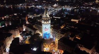Galata Kulesi'nden Dezenformasyona Karşı Işıklı Mesajlar