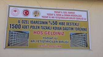 Yozgat'ta 100 arıcıya 1500 polen tuzaklı kovan dağıtıldı