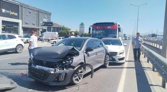 İnegöl'de zincirleme kaza: 1 yaralı