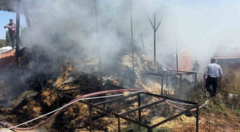 Bozüyük'te İki Köyde Saman Balyası Yangını