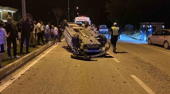 İnegöl'de Feci Kaza: Takla Atan Otomobilde 2 Yaralı