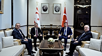 Cumhurbaşkanı Yardımcısı Yılmaz, KKTC Başbakanı Üstel ile görüştü