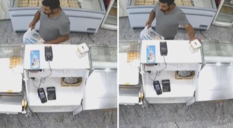 Esenler’de tatlıcı dükkanından sadaka kutusunu çalan şüpheli kamerada