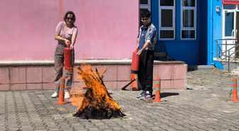 Karabük Üniversitesinde deprem ve yangın tatbikatı yapıldı