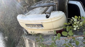 Burdur’da otomobil dereye yuvarlandı: 1 yaralı