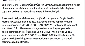 Özgür Özel hakkında 800 bin TL tazminat kararı