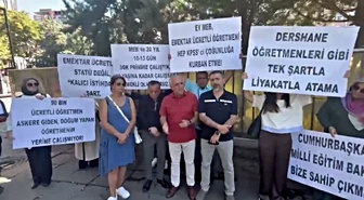 Ücretli öğretmenlerin MEB önünde bekleyişi sürüyor... Eğitim Sen Genel Başkanı Irmak: 'Ücretli öğretmen çalıştırılmasına son verilsin'