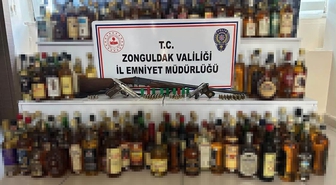Kilimli’de kaçak alkol ve ruhsatsız silah operasyonu