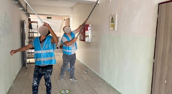 Kilis'te denetimli serbestlik yükümlüleri, okulları yeni döneme hazırladı