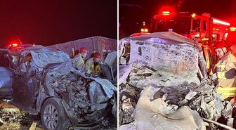 Manisa Kula'da kamyonet tıra arkadan çarptı, 1 kişi öldü 4 kişi ağır yaralandı
