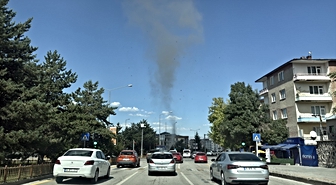 Erzurum'da hortum araç kamerasıyla görüntülendi