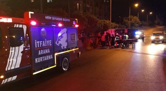 Belen’de devrilen kamyonun sürücüsü yaralandı