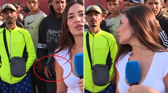 İspanyol muhabir canlı yayında taciz edildi! Bozuntuya vermeden devam etti