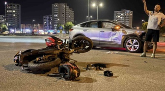 Kayseri’de otomobille çarpışan motosikletin sürücüsü yaralandı