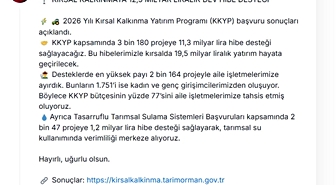 Kırsal kalkınmaya 12,5 milyar liralık hibe desteği