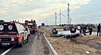 Tekirdağ'da takla atan kamyonette 2 kişi yaralandı