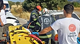 Çivril’de iki otomobil çarpıştı: 5 yaralı