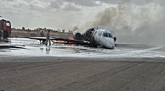 İstanbul'dan kalkan jet Libya'da kaza kırıma uğradı! İşte ilk görüntüler
