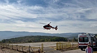Bolu’da ambulans helikopter çocuk için seferber oldu