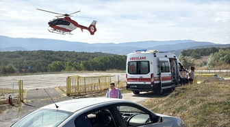 Bolu'da fenalaşan böbrek nakilli hasta ambulans helikopterle Antalya'ya sevk edildi