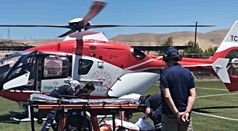 Darende’de 53 yaşındaki hasta, hava ambulansıyla Malatya’ya sevk edildi