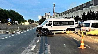 Tekirdağ'da minibüsle çarpışan motosikletin sürücüsü öldü