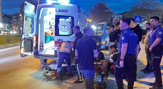 Boyabat'ta devrilen motosikletin sürücüsü yaralandı