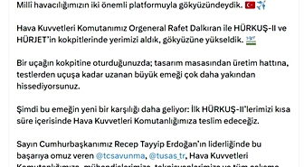 Haluk Görgün ve Orgeneral Dalkıran, HÜRKUŞ-2 ve HÜRJET ile test uçuşu gerçekleştirdi