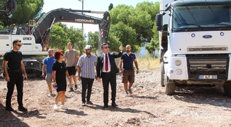 Kaş'a yeni yapılan adalet binasında inşaat çalışmaları sürüyor