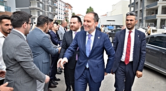 Yeniden Refah Partisi Genel Başkanı Erbakan, Kahramankazan'da ziyaretlerde bulundu