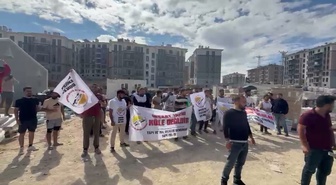 Arnavutköy Sazlıbosna'da inşaat işçilerinden eylem: Hakkımızı istiyoruz