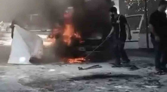 Elazığ’da otomobil alevlere teslim oldu