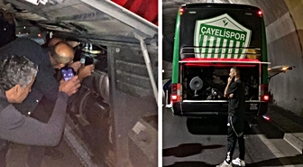 Kurban ve dualarla uğurlanan Çayelispor, tünelde mahsur kaldı