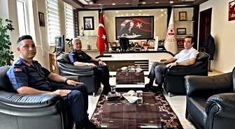 Mersin İl Jandarma Komutanı Tuğgeneral Güçlü'den Bozyazı Kaymakamı Topsakaloğlu'na ziyaret